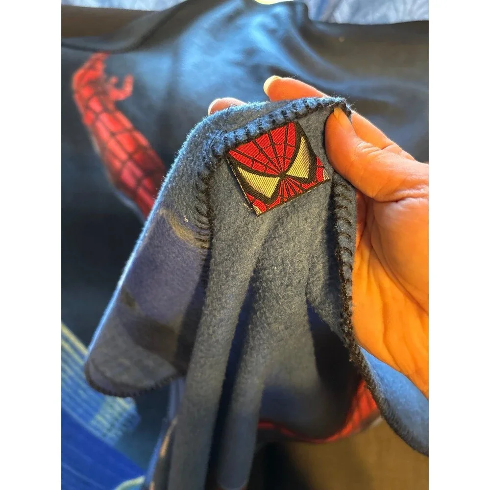 Spider-man marvel movie promo 2002 fleece blanket VTG Y2K city leap rare
